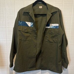 Army Green Jacket with design on the back